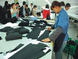 女西服生產(chǎn)流水線