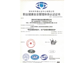職業(yè)健康安全管理體系認(rèn)證證書
